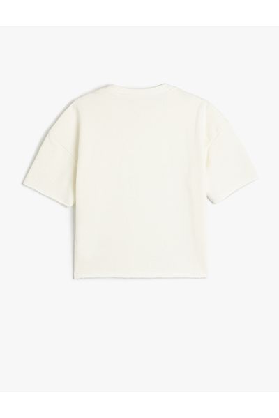 Koton Βαμβακερό μπλουζάκι Oversize Crew Neck