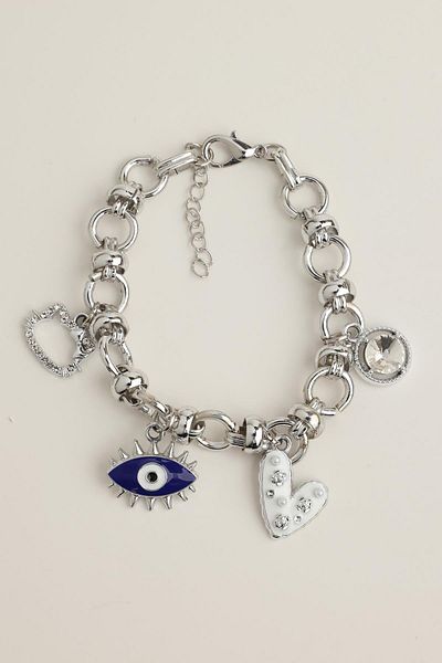 Modex Heart Eye Cat Figured Chain Bracelet (17+5cm)