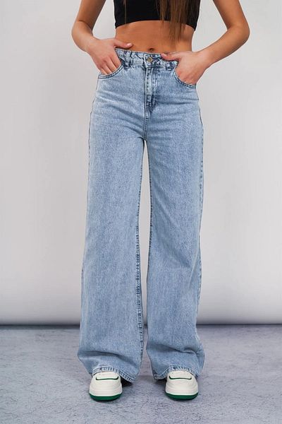 Geppetto Morena Medium Snow Wash Mavipower Lycra Jeans largi cu talie super inalta Pantaloni Palazzo