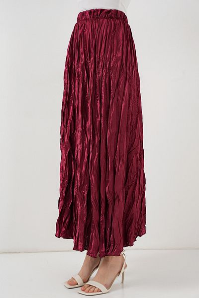 Bigdart Női hosszú ráncos szoknya 8034 - Claret Red