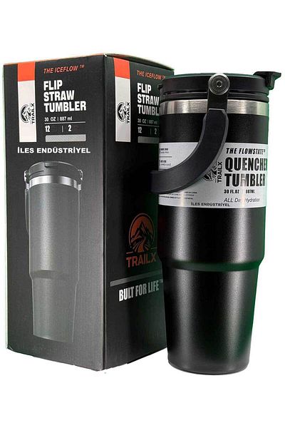 İLES Trailx Vacuum Thermos, Stainless Steel 30 Oz/887 Ml, Black