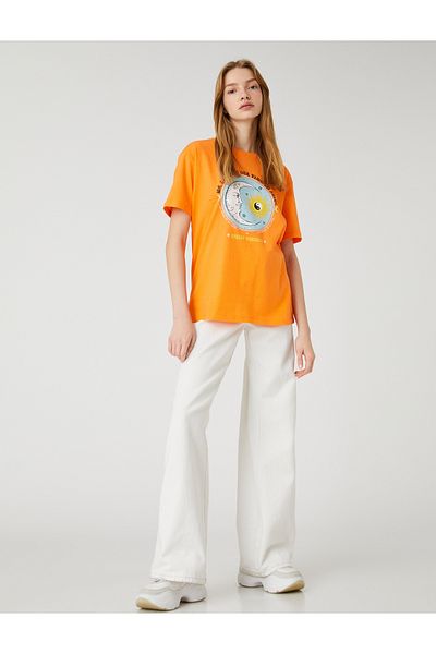 Koton Tricou imprimat cu mânecă scurtă cu decolteu