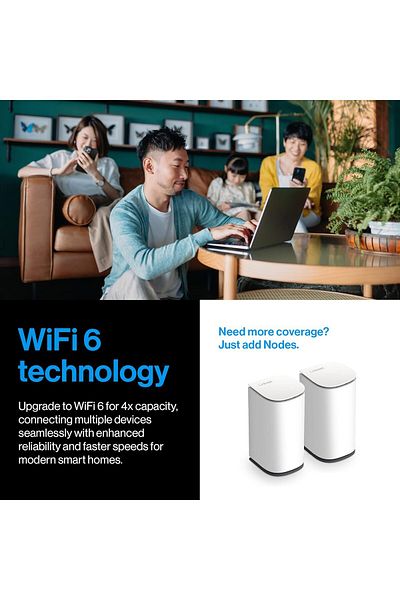 Linksys Velop Micro Mesh WiFi 6 Node Dual Band AX3000 - Cognitive Mesh System with 2.5 Gbps True Gig