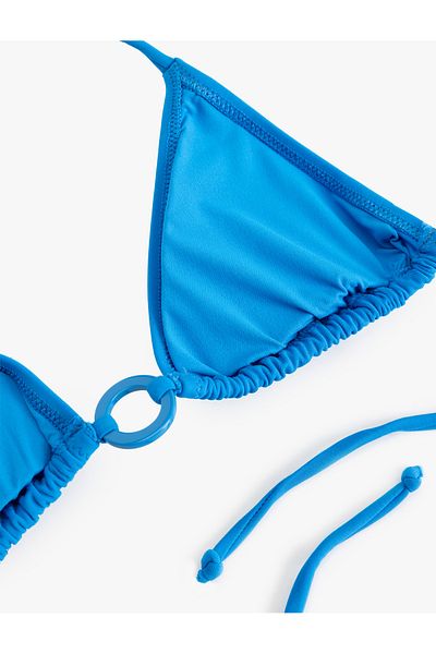 Koton Matte Fabric Accessory Detailed Triangle Bikini Top