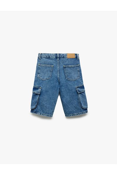 Koton Denim Shorts with Cotton Flap Pocket Detail