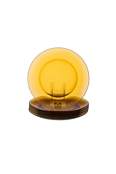Duralex A set of honey glass eating plates, 6 pieces