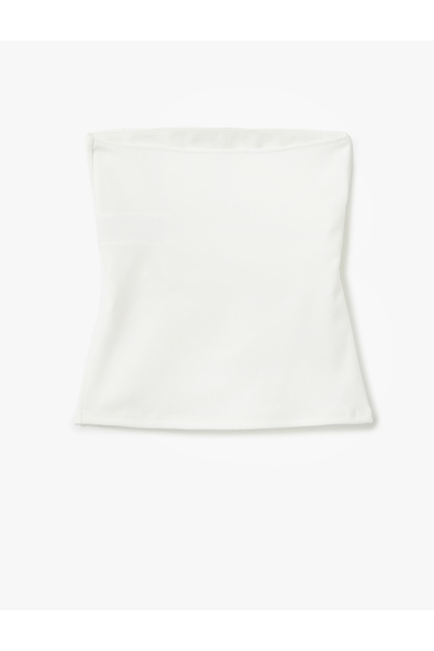 Koton Crepe Scuba Fabric Drape Detailed Asymmetrical Strapless Body