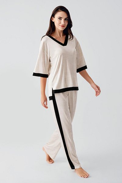 Artış Short Sleeve Flexible Viscose Pajama Suit