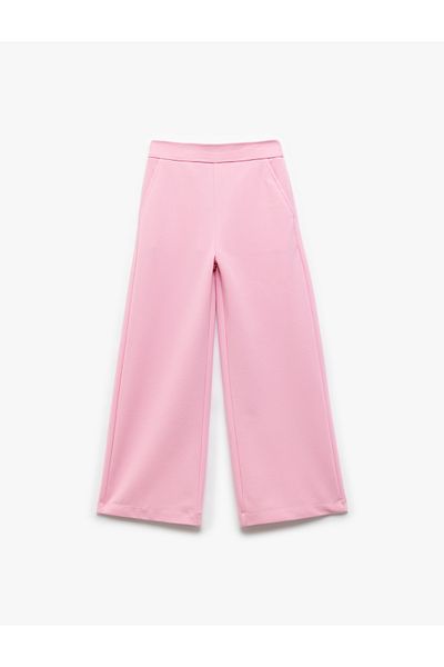 Koton Basic Flared Trousers with Elastic Waist and Pockets