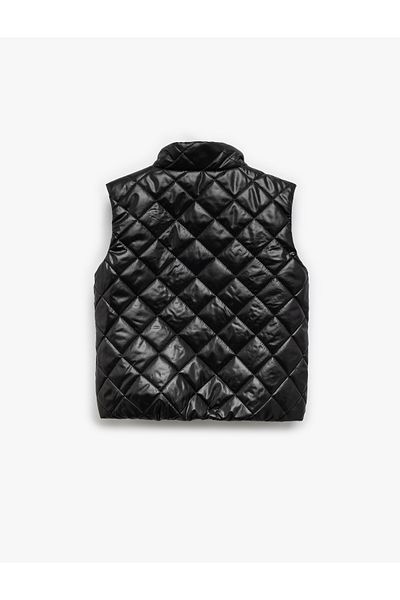 Koton Stand Collar Cotton Lined Raised Quilted Vest