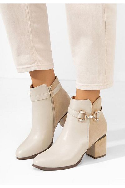 B T Shoes Botine dama elegante Safia bej