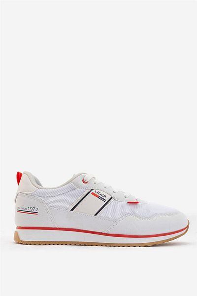 Liger Ανδρικά αθλητικά παπούτσια Casual Sneaker ΛΕΥΚΟ - ΚΟΚΚΙΝΟ