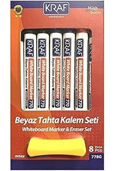 TRENDMEN Kraf Whiteboard Pen & Eraser Set 778g 8 Li (7 1 Eraser)