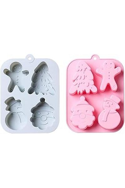 SH TICARET Christmas Christmas Pine Tree Snowman Gingerman Themed Cake Chocolate Mold