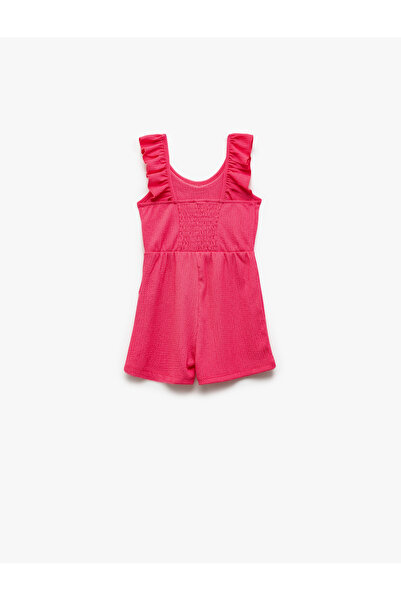 Koton Ruffle Detailed V-Neck Strap Short Jumpsuit