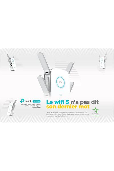 TP-LINK AC2600 Dual Band Mesh Wi-Fi Range Extender, Wi-Fi Booster/Hotspot with 1 Gigabit Port, Dual-