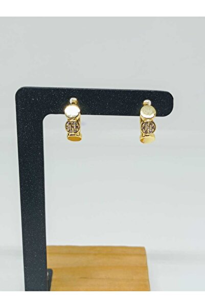 mama india alaçatı Gold Color Zircon Stone Modern Design Earrings No 7