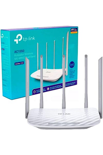 TP-LINK Archer C60 Ac1350 Dual-Band Wlan Router (867Mbit/S (5GHZ) + 450Mbit/S (2.4 GHZ), 4 10/100MBP
