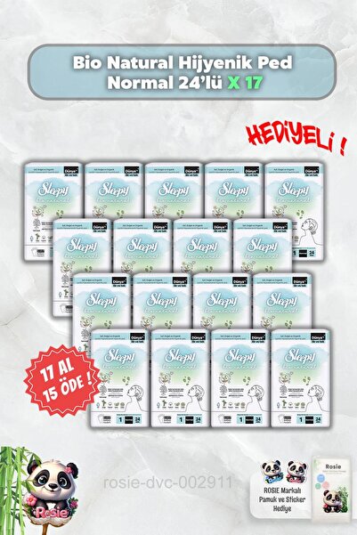 Sleepy 17 AL 15 ÖDE Hijyenik Ped Normal 24'lü Bio Natural ve Rosie