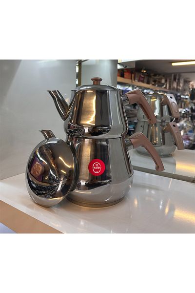 Tabibu Medium Size 4-6 Person Drop Model Steel Teapot Set