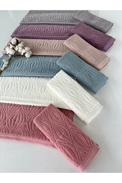 sarra طقم مناشف مصنوع من القطن بنسبة 100% بنمط بلح البحر مكون من 6 قطع للأم والابنة