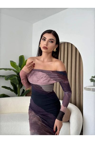 MODA Sevilla Madonna Collar Tulle Dress