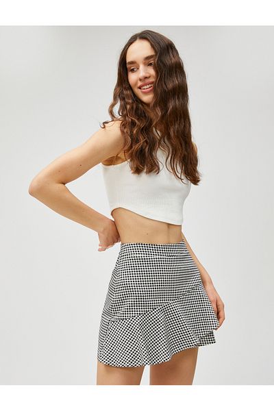 Koton Fustă scurtă mini cu model de bumbac