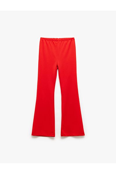 Koton Slim Fit Flared Trousers with Slit Detail