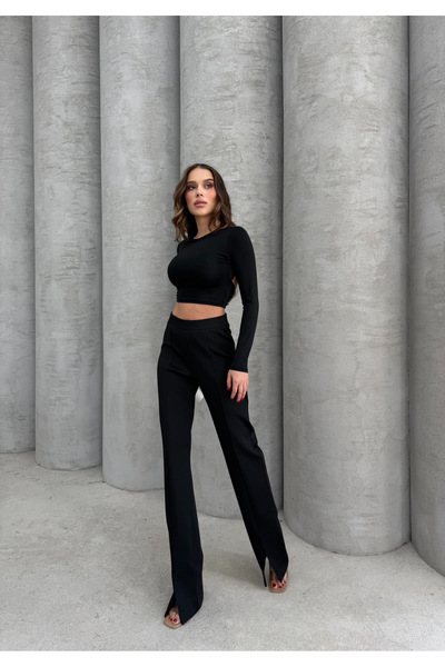 RESSHO Siyah Scuba Pantolon