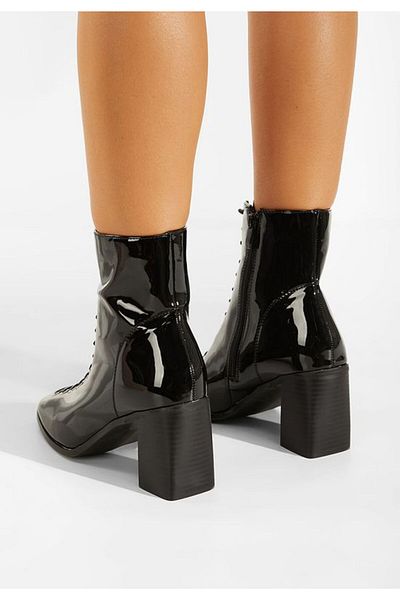 B T Shoes Semeda black heeled ankle boots