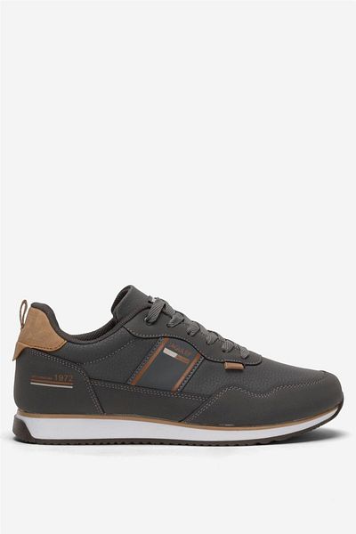 Liger Men's Casual Sneakers - Smoked Taban, Leather Laced