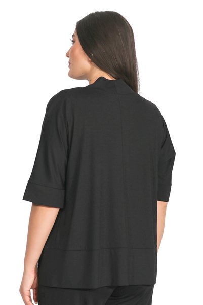 TOLGA SARAÇOĞLU 10960 Black Comfortable Cut Knitted Cardigan