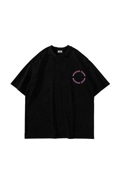 Sekizbiraltı Wonder Years Printed Unisex Oversize Μαύρο T-Shirt