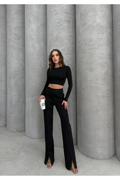 RESSHO Siyah Scuba Pantolon