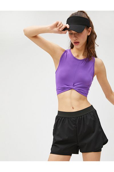 Koton Crop Sports Athlete with Gather Detail