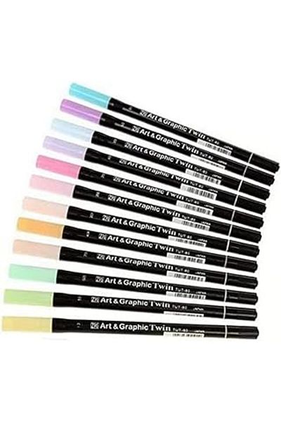 STOREMAX Zig Art and Graphic Twin Marker-Set, Pastellfarben, 12 Stück