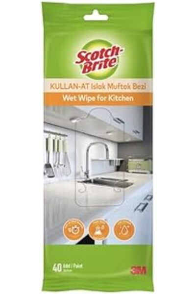shop قماش سكوتش برايت المبلل للاستخدام مرة واحدة للمطبخ، 40 ورقة، 5 عبوات