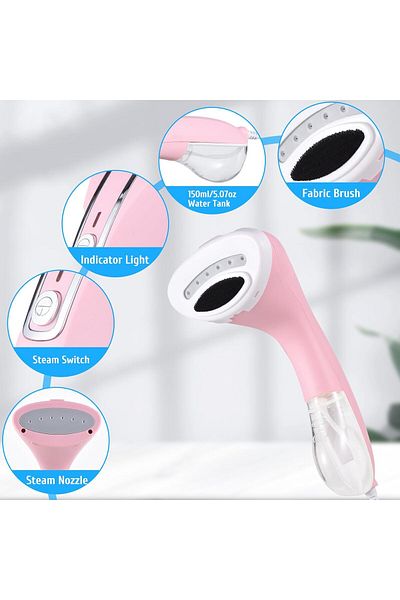 COOYA Steam Iron, 1100W Powerful 20s Fast Heat-up with 150ml Water Tank on All Fabrics for Travel Home