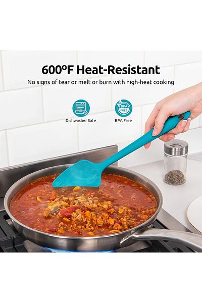 COOYA مجموعة ملاعق سيليكون مكونة من 3 قطع، مقاومة للحرارة وخالية من مادة BPA، أدوات مطبخ للطهي والخلط والخبز