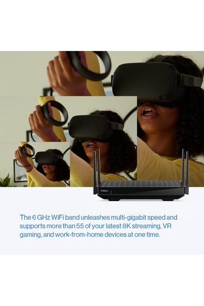 Linksys Hydra Pro 6E Tri‑Band WiFi 6E Mesh Router - Wireless Gaming 8-Stream Router, 6 GHz Band for