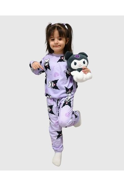 RİYSGİYİM Girl's Printed Top and Bottom Set