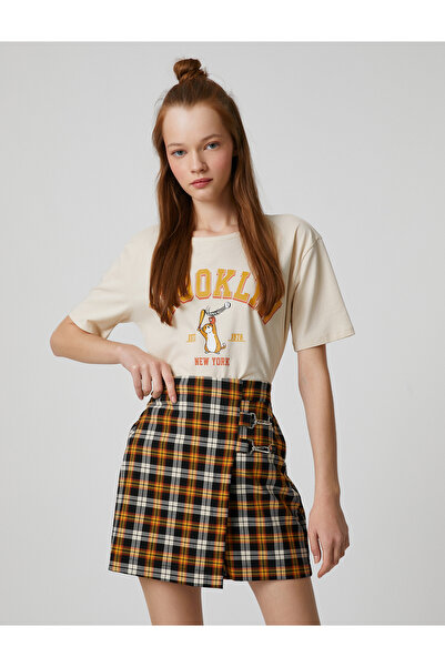 Koton Μπλουζάκι με κοντό μανίκι με λαιμόκοψη