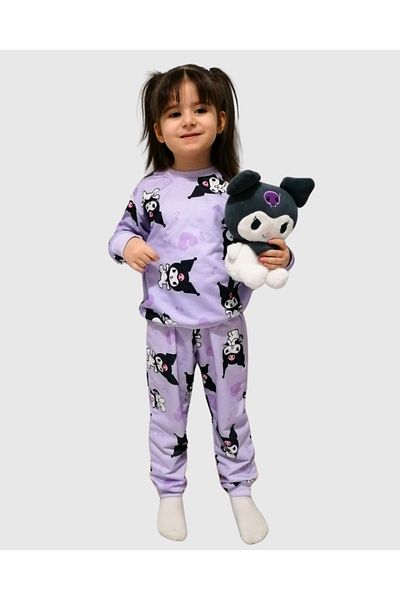 RİYSGİYİM Girl's Printed Top and Bottom Set
