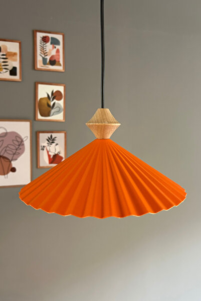 Bamyum Avilla Turuncu Metal Avize Tekli Küçük Q Kafa Başlık Rustik Cafe Mutfak Modern Sarkıt Aydınlatma