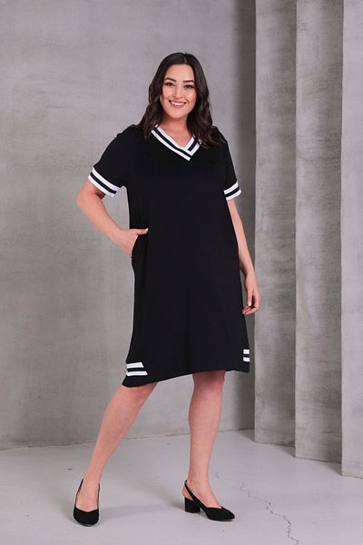 aytemas Dress with Stripe Collar and Sleeves