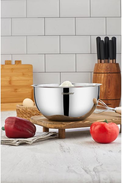 Cooker 24 cm 3.5 L Stainless Steel Mixing Bowl – Durable, Stylish and Multi-Purpose Use