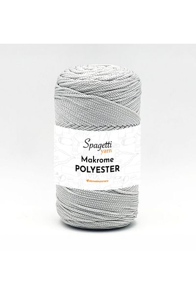 Spagettiyarn Πολυεστέρας Μακραμέ 2mm 250g Πέτρα Γκρι Πλεκτό Νήμα