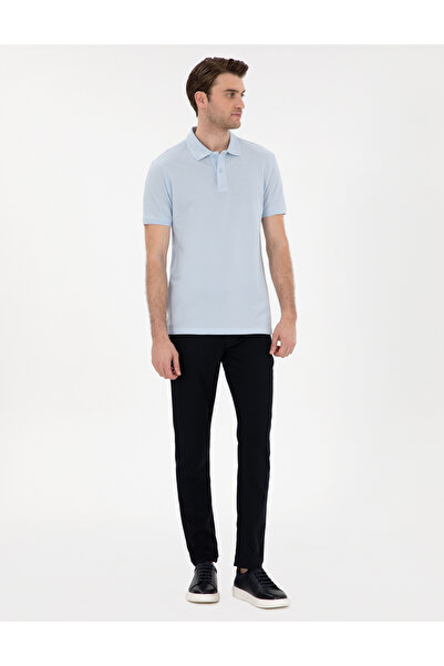 Pierre Cardin Lacivert Slim Fit Beli Lastikli Kanvas Pantolon 50301791-VR033
