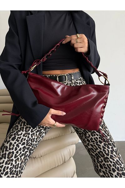 ALTUDA Women's Crinkle Shoulder Bag - Nomi with Knit Detail