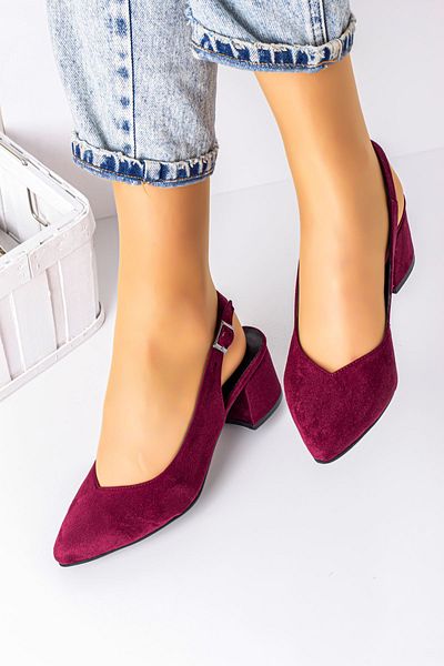 Lal Shoes & Bags 5 Cm Heeled Women's Heeled Shoes-pp. burgundy